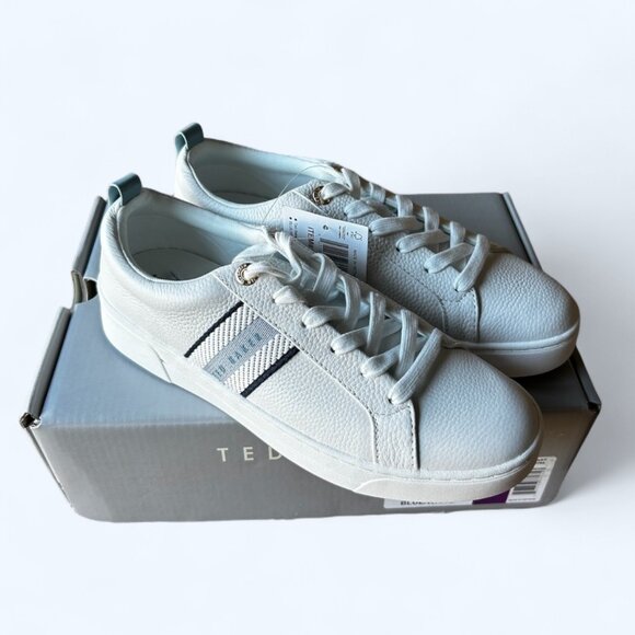 Ted Baker London Lornie Platform Women's Sneakers Leather Blue White Size 8 - Picture 1 of 8